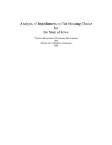 Urban development / Community Development Block Grant / United States / Real estate / Iowa / Fair housing / HOME Investment Partnerships Program / Civil Rights Act / Affordable housing / United States Department of Housing and Urban Development / Housing