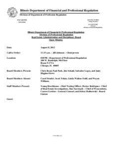 Illinois Department of Financial and Professional Regulation Division of Department of Profession Regulation PAT QUINN Governor  MANUEL FLORES