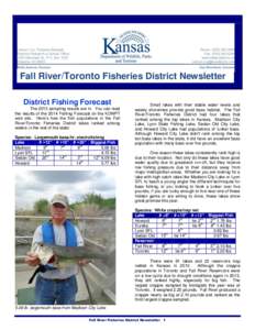 lume 1, Issue 2  Kansas Departm Fall River/Toronto Fisheries District Newsletter ent of Wildlife & Parks Fisheries Division