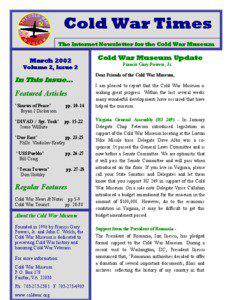 Cold War Times The Internet Newsletter for the Cold War Museum