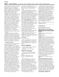 Chlorides / 99th United States Congress / Emergency Planning and Community Right-to-Know Act / Pollution in the United States / Hydrochloric acid / Toxics Release Inventory / Toxic Substances Control Act / Title 40 of the Code of Federal Regulations / Sulfuric acid / Chemistry / United States Environmental Protection Agency / Mineral acids