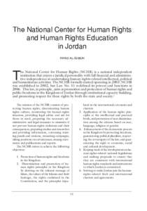   11 The National Center for Human Rights and Human Rights Education