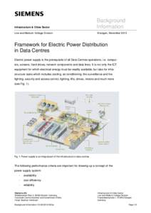 Background Information: Framework for Electric Power Distribution in Data Centres