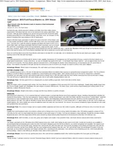 Hatchbacks / Compact cars / Electric cars / Nissan Leaf / Nissan Motors / Ford Focus Electric / Ford Focus / Electric vehicle / Ford Motor Company / Transport / Private transport / Battery electric vehicles