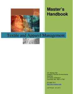 Master’s Handbook Textile and Apparel Management  137 Stanley Hall