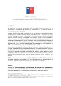 TdR Consejo Asesor para el Financiamiento de las PYMES y el Emprendimiento - Octubre 2014