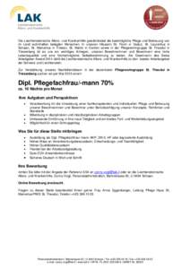 Die Liechtensteinische Alters- und Krankenhilfe gewährleistet die bestmögliche Pflege und Betreuung von im Land wohnhaften betagten Menschen. In unseren Häusern St. Florin in Vaduz, St. Laurentius in Schaan, St. Mamer