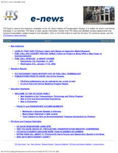 ITS-Davis e-news December Issue