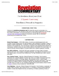 revelationcommentary.org[removed]:18 PM A BENEFICIAL STUDY TOOL Welcome to revelationcommentary.org! We hope this dynamic commentary is a