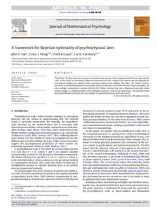 Perception / Psychophysics / Bayesian statistics / Logarithms / Neuroscience / Weber–Fechner law / Mathematical psychology / Just-noticeable difference / Bayesian brain / Psychology / Mind / Cognitive science