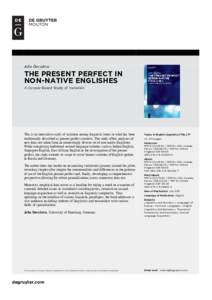 Julia Davydova  THE PRESENT PERFECT IN NON-NATIVE ENGLISHES A Corpus-Based Study of Variation