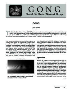 GONG  Global Oscillation Network Group GONG John Leibacher