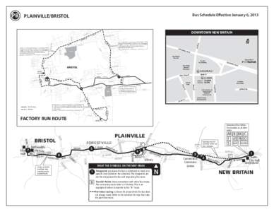 Bus Schedule Effective January 6, 2013  PB PLAINVILLE/BRISTOL DOWNTOWN NEW BRITAIN