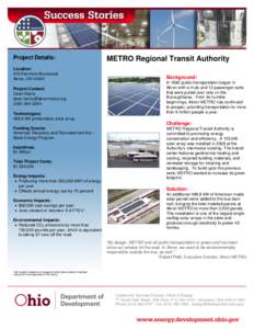 Transportation in the United States / Ohio / Solar projects in Ohio / Photovoltaics / METRO Regional Transit Authority / Solar panel