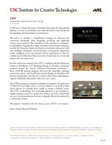 CVIT  Captivating Virtual Instruction for Training 2013-present