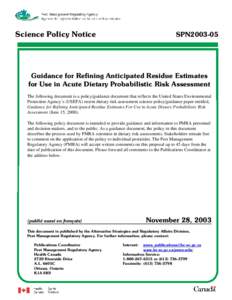 Agriculture / Risk / Pesticide residue / Pesticide / Food Quality Protection Act / Malathion / Risk assessment / Maximum Residue Limit / Pesticides / Soil contamination / Environment