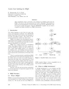 Arabic font building for LATEX F. Mounayerji, M. A. Naal Department of Computer Engineering University of Aleppo, Syria Fares_Mounayerji (at) hotmail dot com