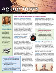 aging news NEWSLETTER OF THE INSTITUTE ON AGING (IOA) |  UNIVERSITY OF WISCONSIN–MADISON
