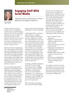 Satisfying Your Customers  Engaging Staff With Social Media Christina Beach Thielst, FACHE