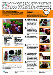 THE KITCHEN & GARDEN  Make & Do Activity Kit Mini eggshell gardens Try growing any kind of seed in these little eggshell