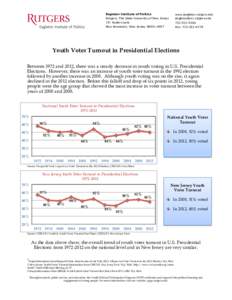 Eagleton Institute of Politics Rutgers, The State University of New Jersey 191 Ryders Lane www.eagleton.rutgers.edu 