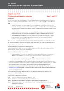 Inspect and Test Obtaining Qualified Accreditation FACT SHEET  Introduction