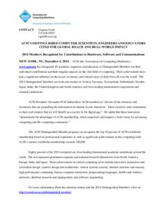 Computing / Mark Guzdial / Software engineering / Peter J. Denning / Elaine Weyuker / Association for Computing Machinery / Academia / Computer science