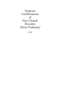 Scripture Confirmations of New Church Doctrine