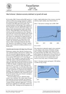 Ukrainian economy stabilised, but growth still weak