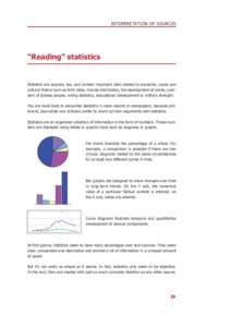 INTERPRETATION OF SOURCES  “Reading” statistics Statistics are sources, too, and contain important data related to economic, social and cultural history such as birth rates, income distribution, the development of pr