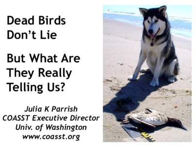 Dead Birds Don’t Lie But What Are They Really Telling Us? Julia K Parrish