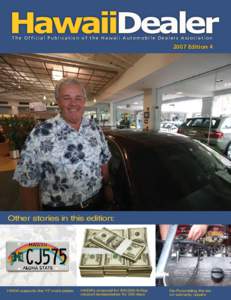 The Official Publication of the Hawaii Automobile Dealers Association[removed]Edition 4 Other stories in this edition: