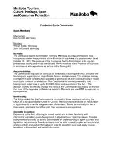 Professional boxing / Sports law / Boxing / New Jersey State Athletic Control Board / Andy Foster / Sports / Mixed martial arts / Winnipeg