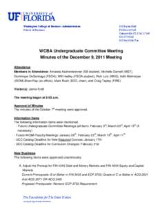 Undergraduate Committee Meeting Minutes (9 DEC 11)
