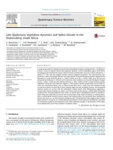 Quaternary Science Reviews48e65  Contents lists available at ScienceDirect Quaternary Science Reviews journal homepage: www.elsevier.com/locate/quascirev