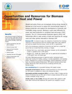 Opportunities and Resources for Biomass Combined Heat and Power