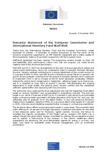 EUROPEAN COMMISSION  MEMO Brussels, 5 November[removed]Romania: Statement of the European Commission and