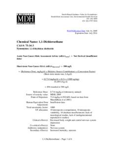 Summary Sheet: 1,1-Dichloroethane