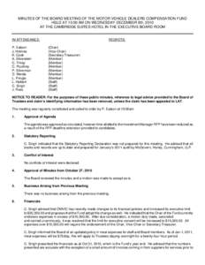 Minutes / Ontario Motor Vehicle Industry Council / Request for proposal / Second / Agenda / Parliamentary procedure / Business / Meetings