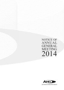NOTICE OF  ANNUAL GENERAL MEETING