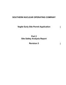 Vogtle, Early Site Permit (ESP) Application, Rev. 5, Part 2, Site Safety Analysis Report, Table of Contents.