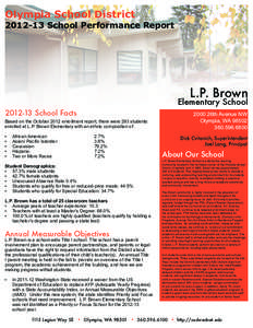 Olympia School District[removed]School Performance Report L.P. Brown  Elementary School