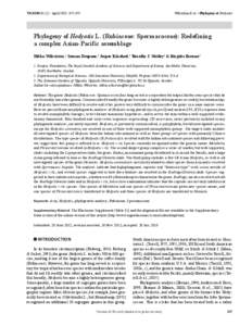 Wikström & al. • Phylogeny of Hedyotis  TAXON 62 (2) • April 2013: 357–374