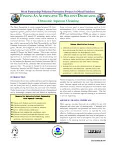 Finding an Alternative to Solvent Degreasing, Ultrasonic Aqueous Cleaning