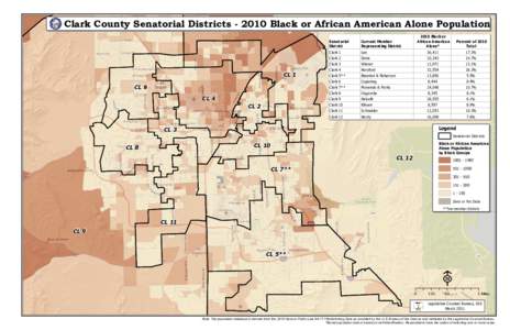 Clark County Senatorial Districts[removed]Black or African American Alone Population Senatorial District Current Member Representing District