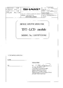 RECORDS OF REVISION ＭＯＤＥＬ SPEC No. LCY-03072  Ｎｏ：LQ070Y5DG02