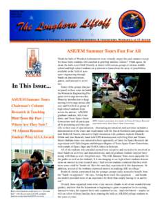 Volume One Issue Two Fall 2001 A Newsletter For Alumni & Friends of Aerospace Engineering & Engineering Mechanics at UT Austin