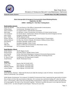 NEW YORK STATE DIVISION OF HOMELAND SECURITY AND EMERGENCY SERVICES Andrew M. Cuomo, Governor Jerome M. Hauer, Ph.D, MHS, Commissioner