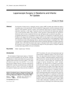 HK J Paediatr (new series) 2003;8:[removed]Laparoscopic Surgery in Newborns and Infants: An Update KH LEE, CK YEUNG