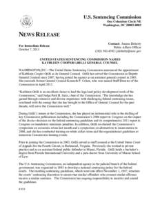 U.S. Sentencing Commission News Release - October 7, 2013